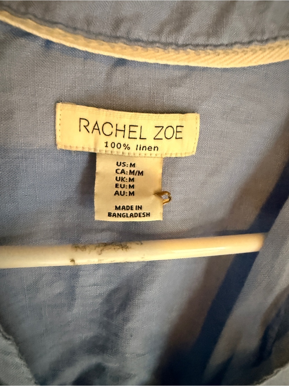 Rachel Zoe Blue button down linen shirt - Picture 3 of 3
